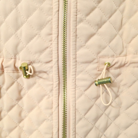 Blush Pink Grey Zippered Cinch Waist Quilted Chore Vest Size 0 (4/6) US Medium - Picture 5 of 10